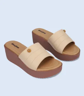 Platform Slippers for Women - BW8322 FAWN