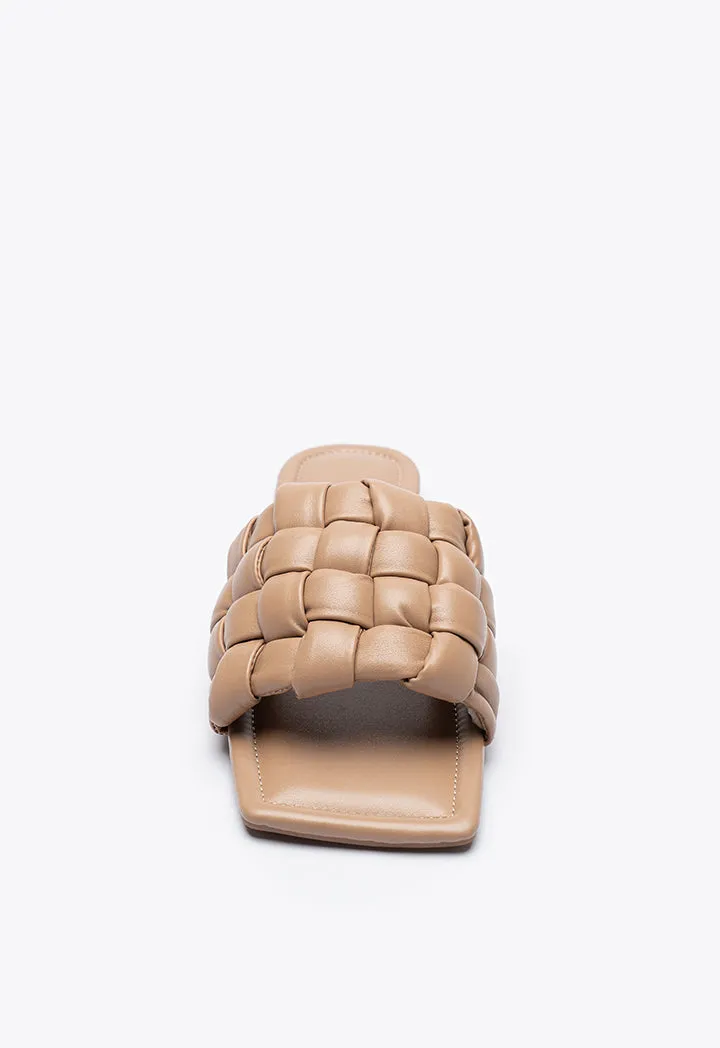 Quilted Braided Sliders Sandals