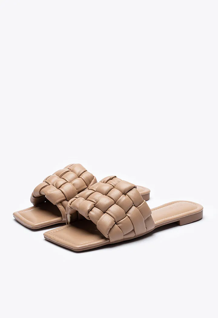 Quilted Braided Sliders Sandals