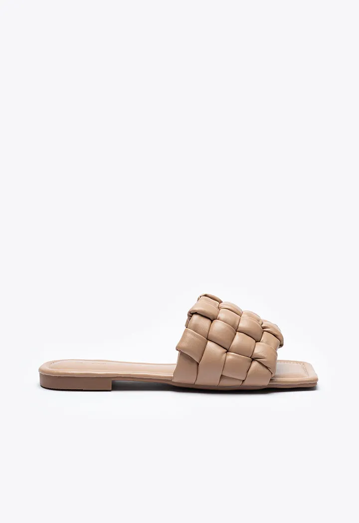 Quilted Braided Sliders Sandals