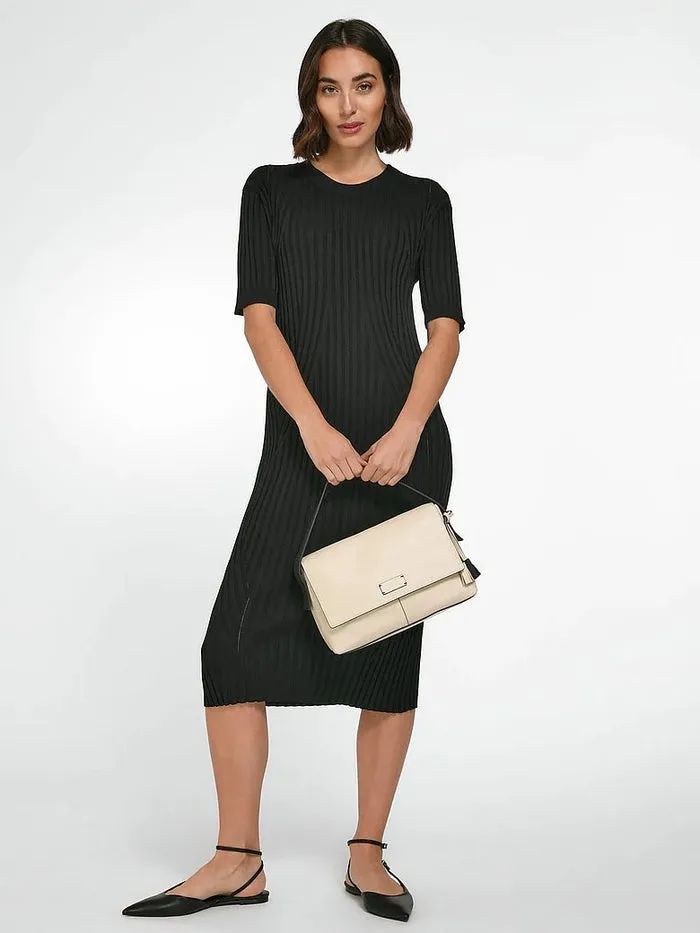 Rosemunde Black Fitted Ribbed Dress