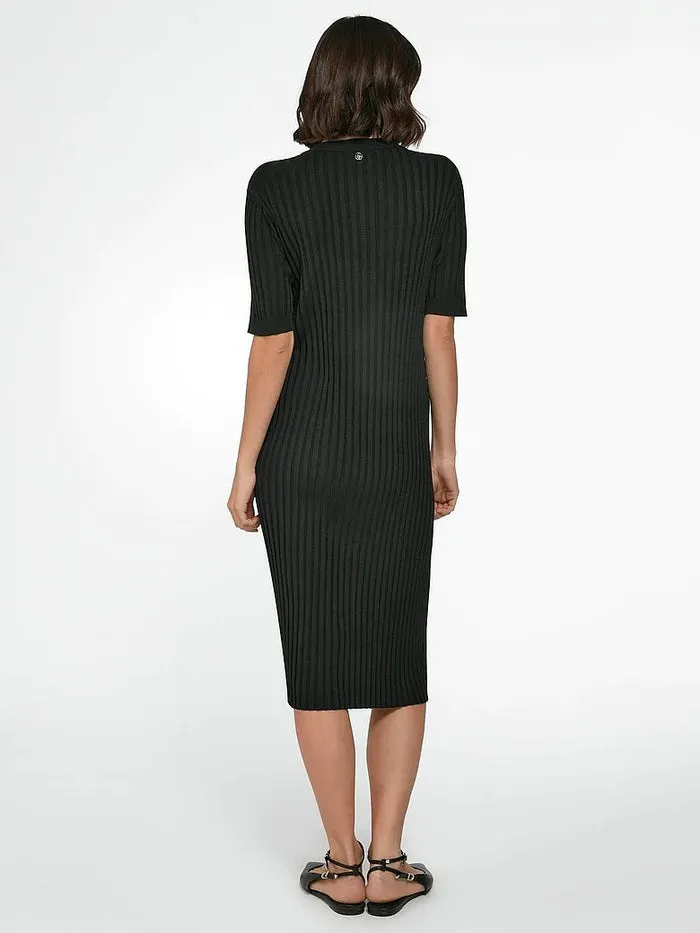 Rosemunde Black Fitted Ribbed Dress