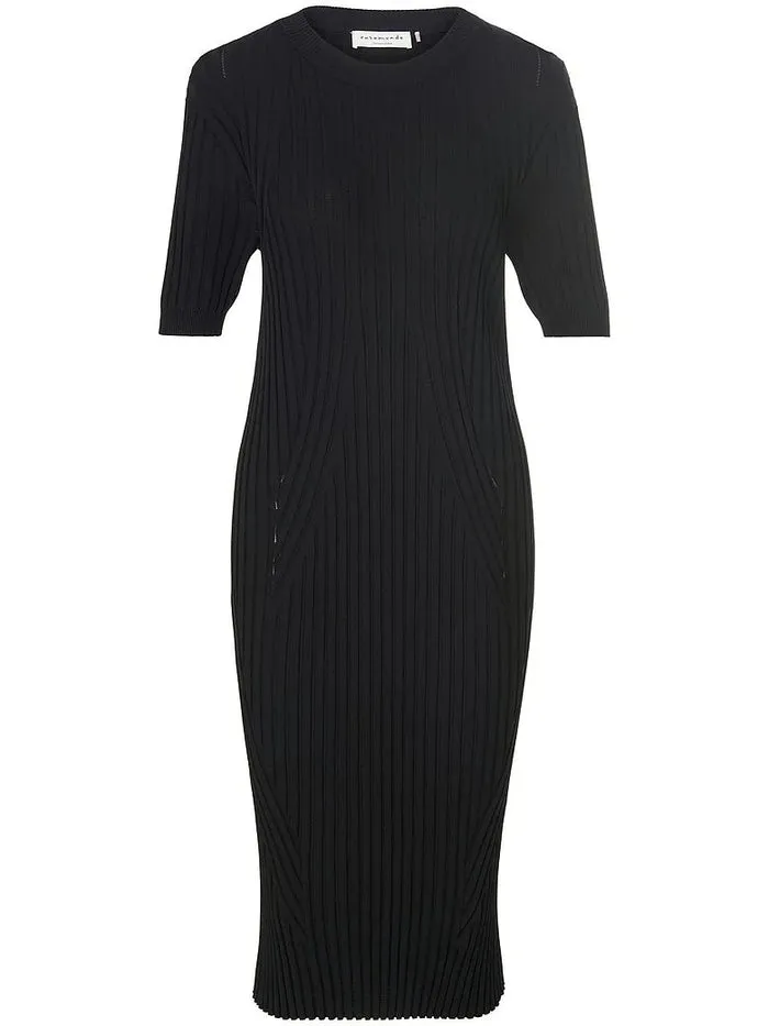 Rosemunde Black Fitted Ribbed Dress