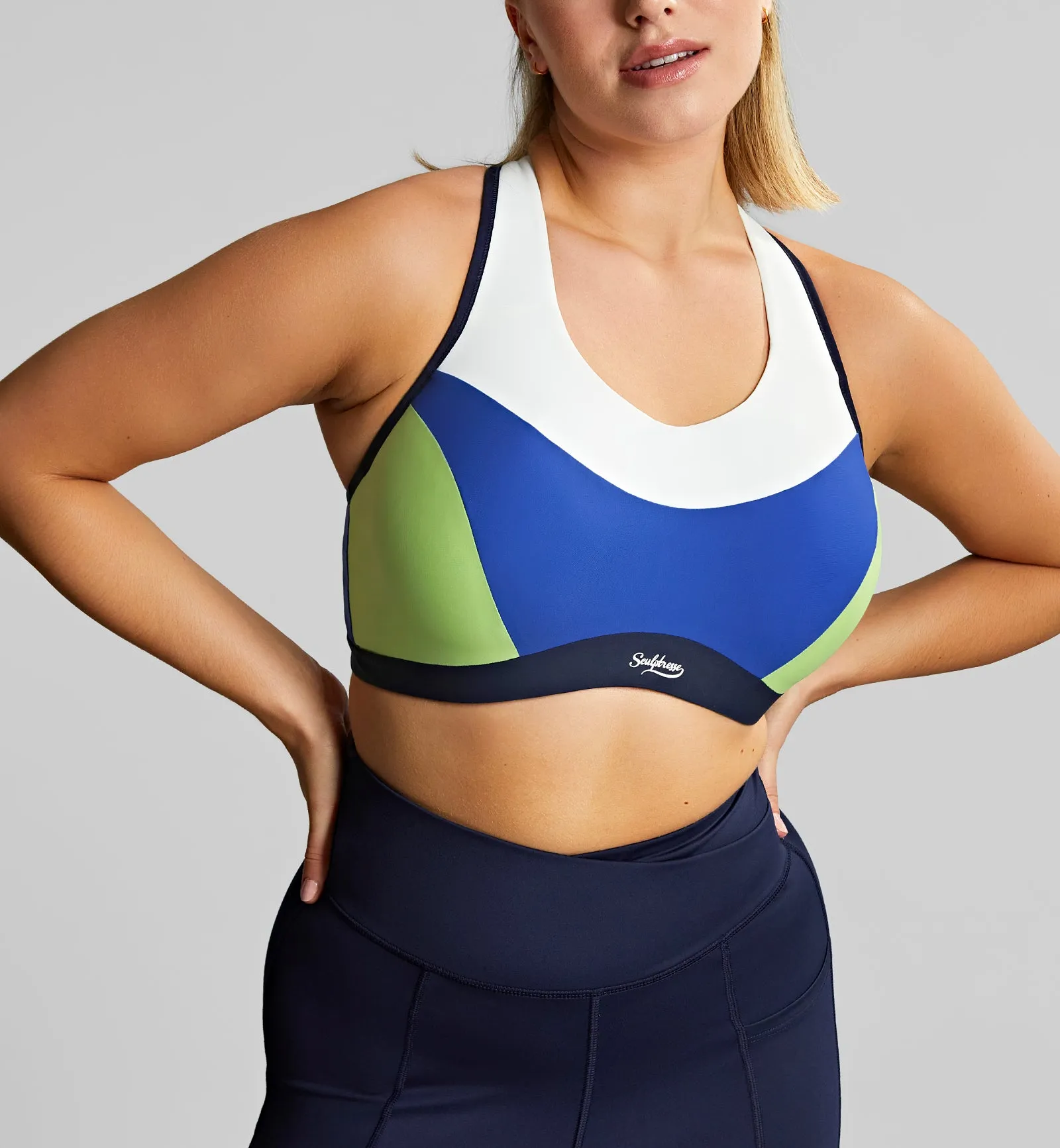 Sculptresse by Panache Upbeat Non-padded Underwire Sports Bra (9442) - Blue