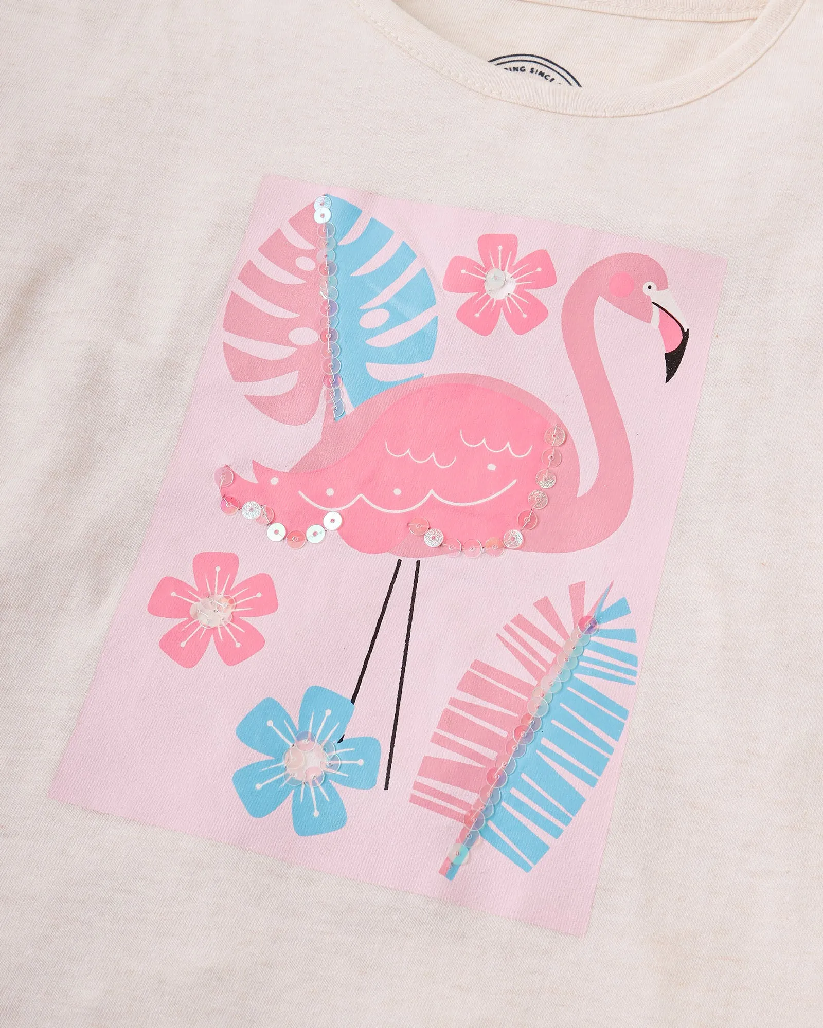 Sequin Flamingo Graphic T-Shirt