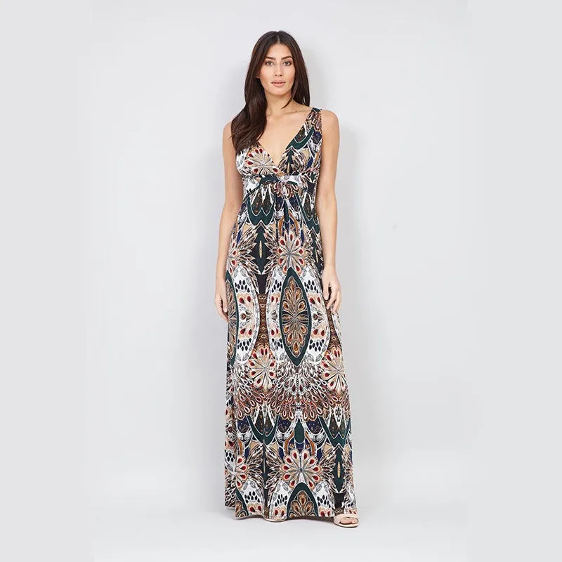 Sleeveless Wrap Maxi Dress