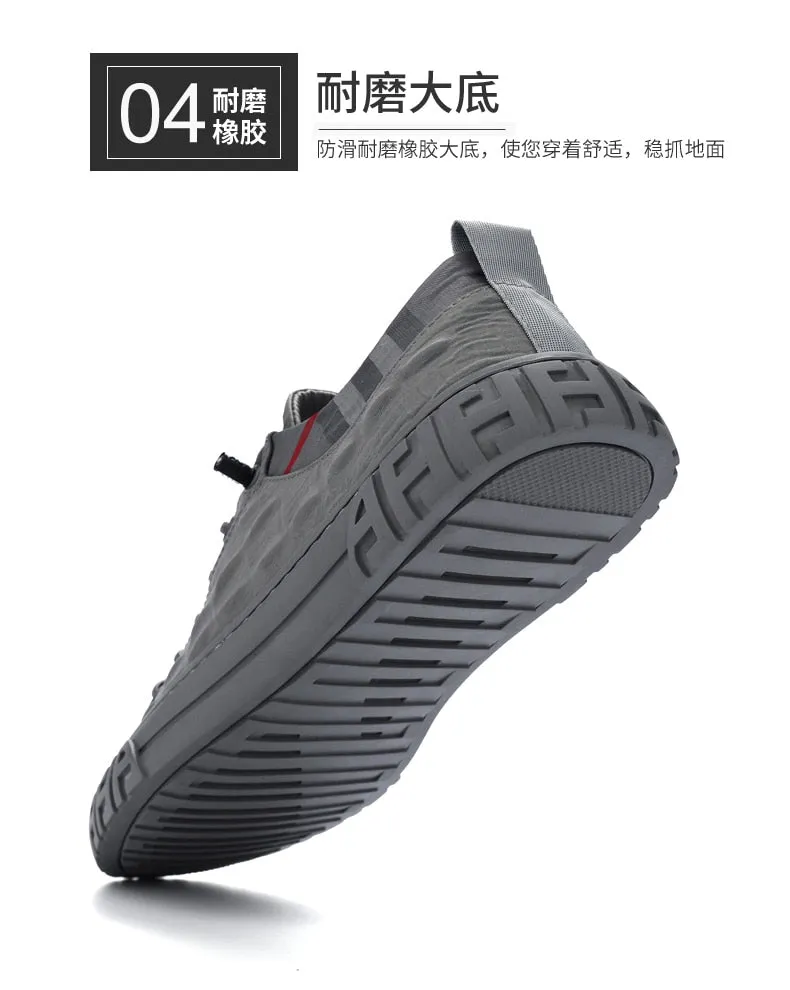 Summer Gray Striped Men's Casual Outdoor Shoes