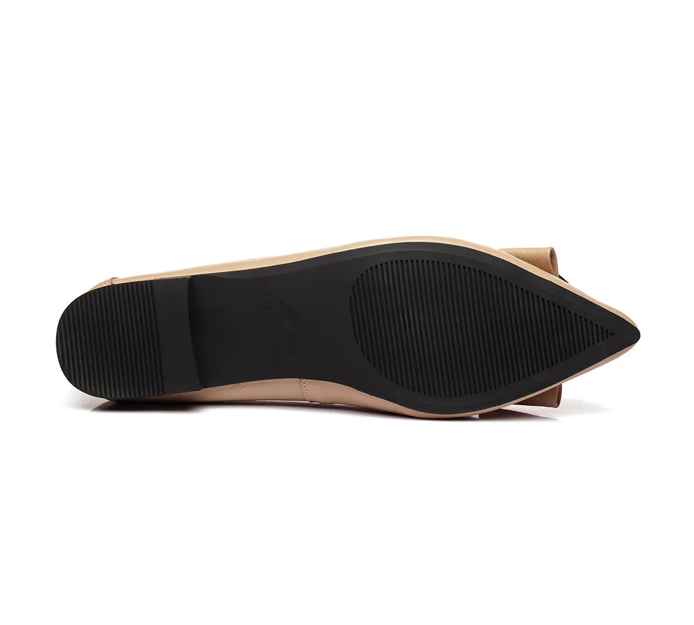 TARRAMARRA Women Ballet Flat Pointed Toe Metal Buckle.