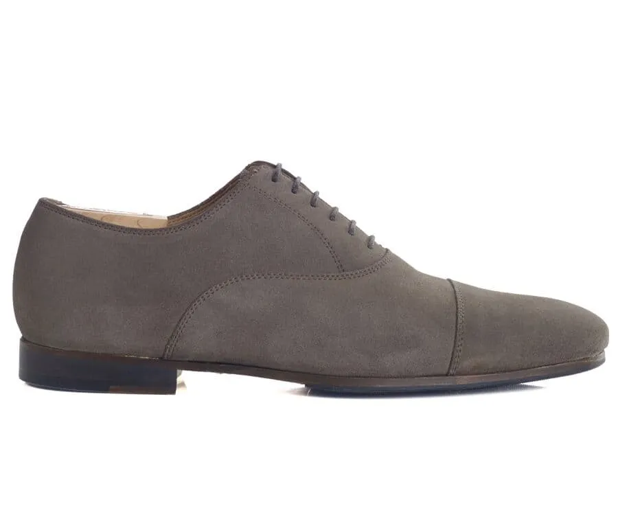 Taupe Suede Oxford shoes - Leather outsole & rubber pad - LENNOX PATIN