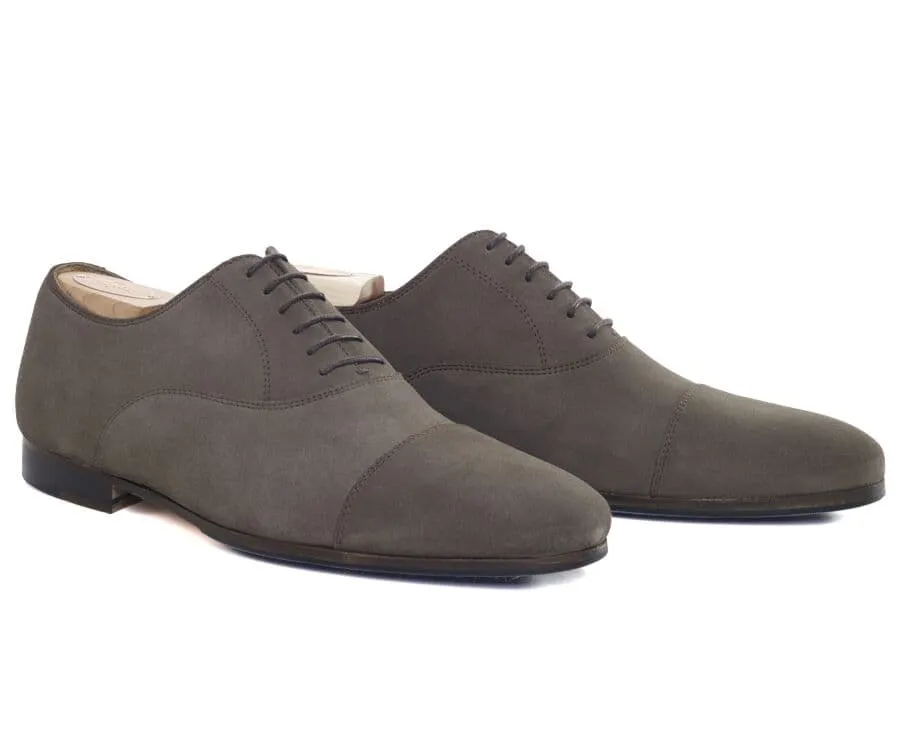 Taupe Suede Oxford shoes - Leather outsole & rubber pad - LENNOX PATIN