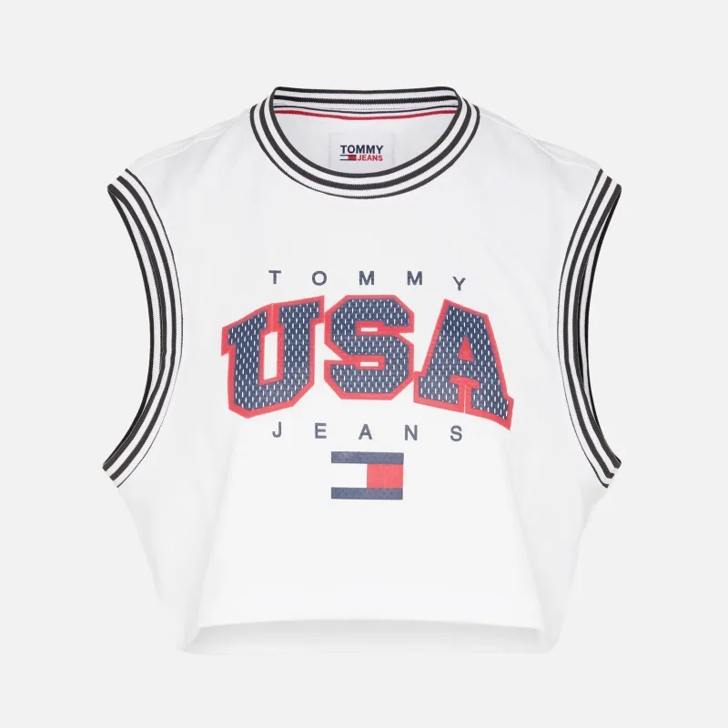 Tommy Jeans Crop USA Basketball Tank DW0DW15304YBR