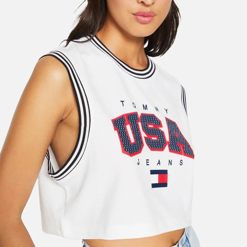 Tommy Jeans Crop USA Basketball Tank DW0DW15304YBR