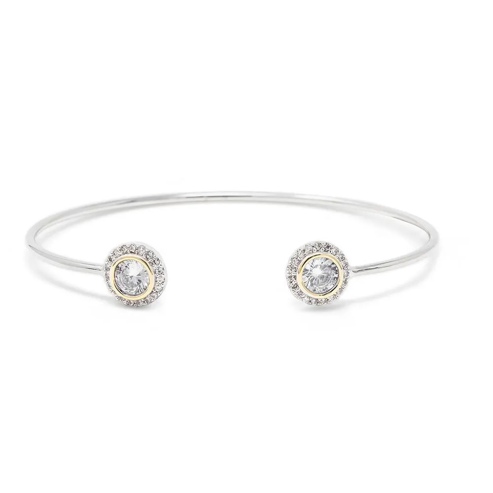 Two Tone All Clear Thin Bangle