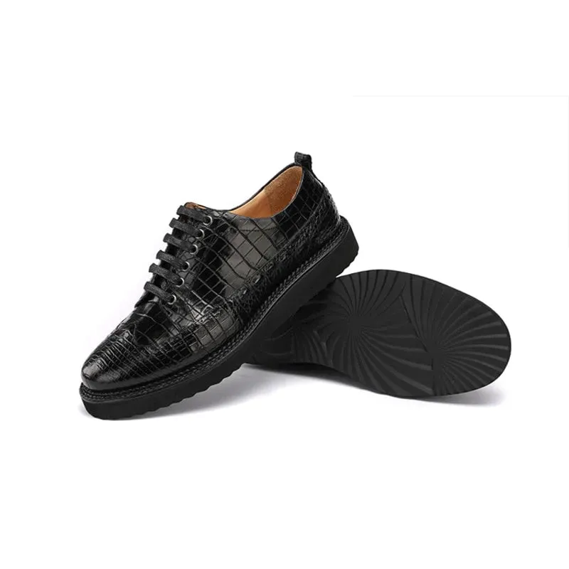 Winter Leather Oxford Shoes for Men - Round Head Casual Sports