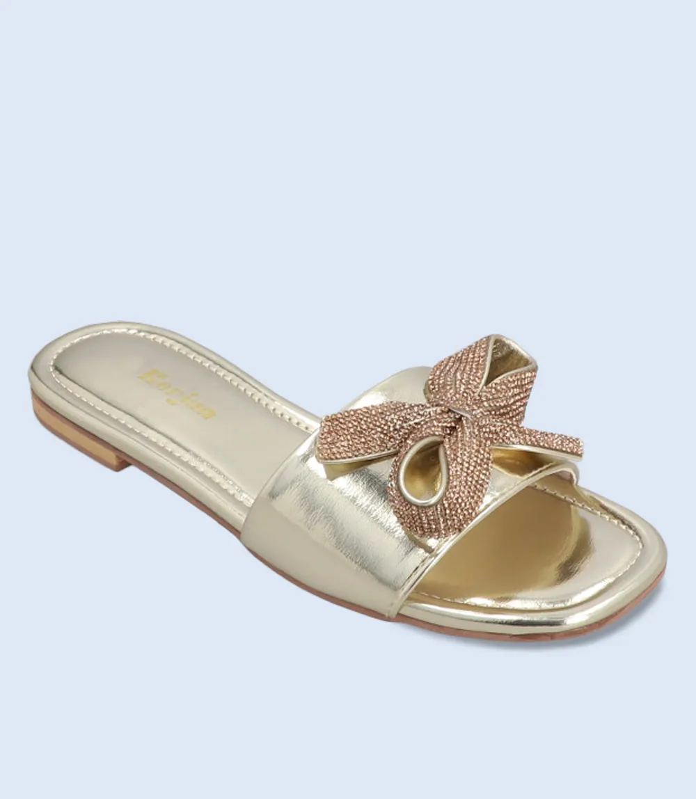 Women's formal slippers - BW9434, dull gold color.