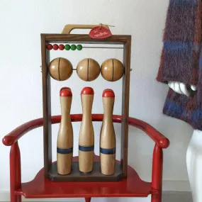 Wooden bowling set with frame - 24 cm