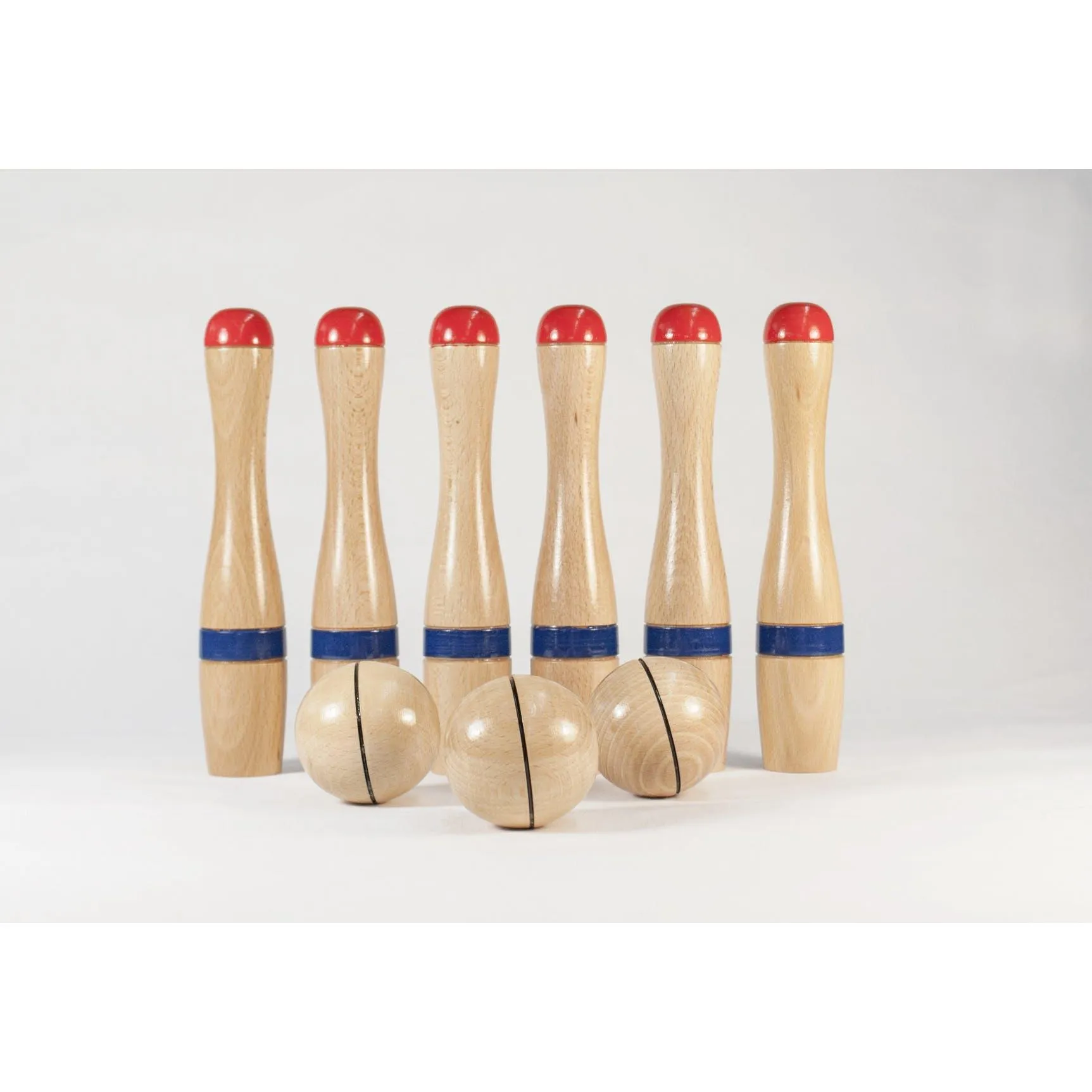 Wooden bowling set with frame - 24 cm