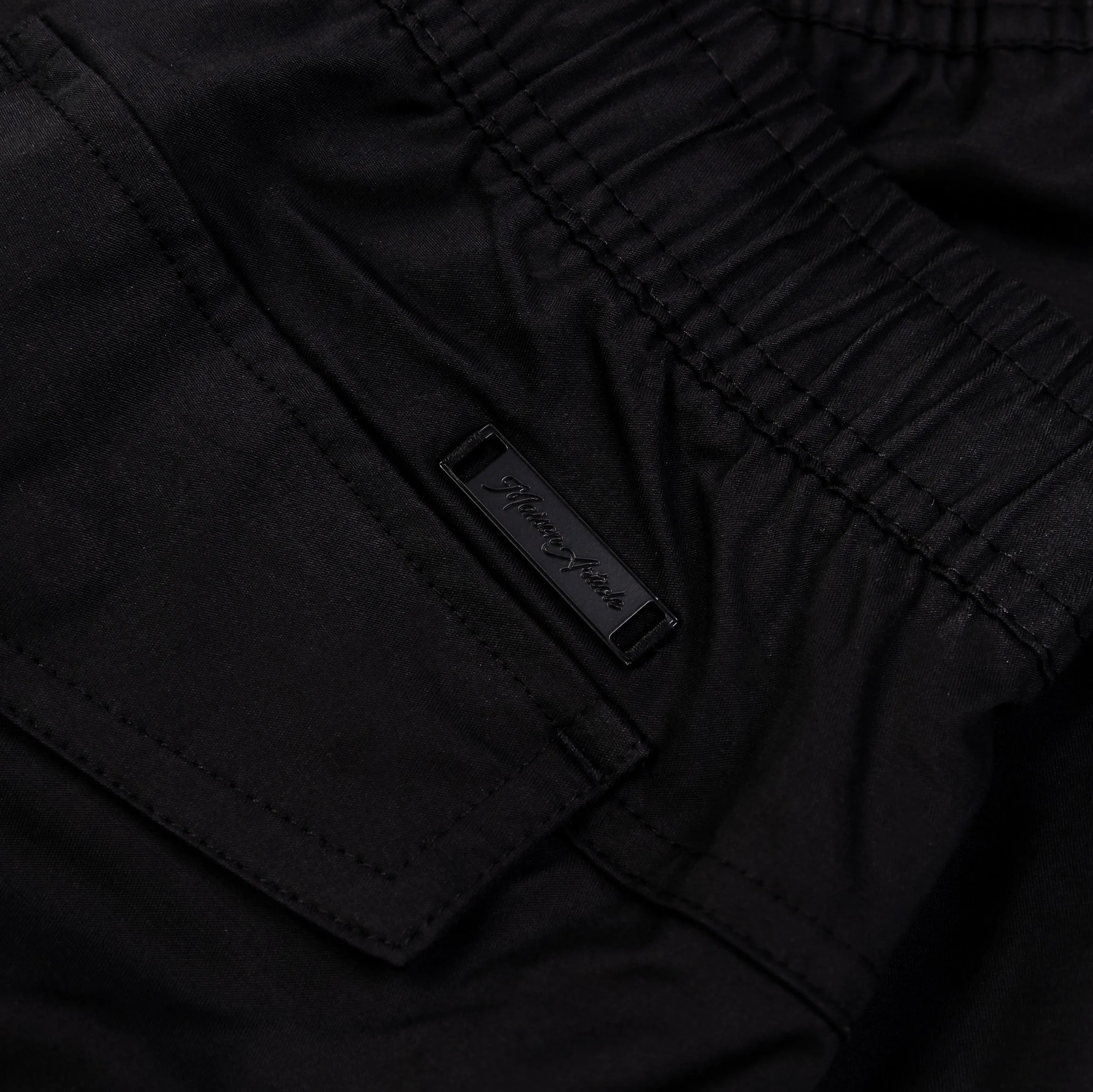 Woven Cargo Pants for Men in Black