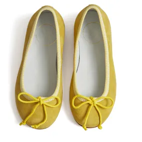 Yellow Suede Ballerinas for Girls (Size 25-33EU)