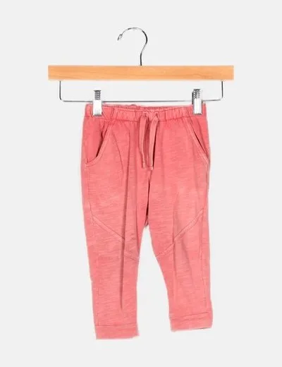 Zara Pantalón rosa jogger